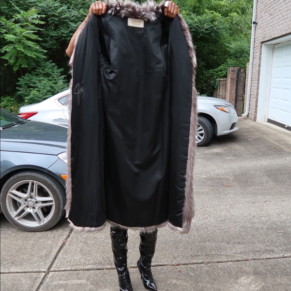 Fab amazing  full length silver fox fur coat s-m - Picture 6 of 8